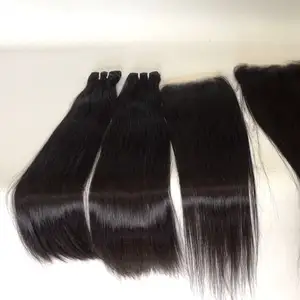 Cabelo liso melhor qualidade pacotes de cabelo cru vietnamita 2024 venda quente cabelo cru natural não processado preço de atacado