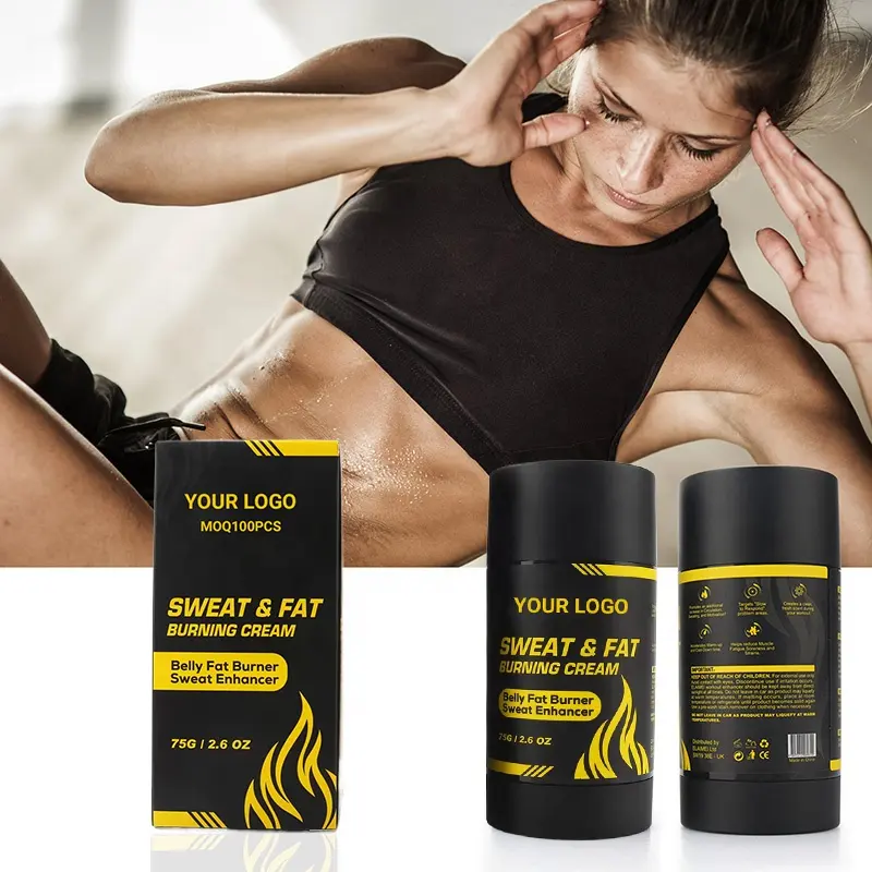 Private Label Sweat Gel Stick Slimming Cream Vegan Waist Trainer Weight Loss Enhancer Firming Body Fat Burning Cream