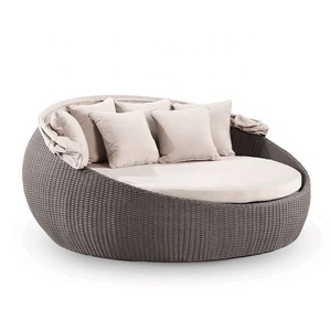 Tutti di Vimini Daybed Mobili da Giardino Letto Rotondo Solarium con Baldacchino Spiaggia Solarium Spiaggia Daybed - Product Image 5