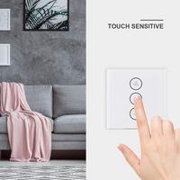 Interruptor de Ventilador WiFi Inteligente Tipo UE para Hogar, Compatible con Android, Alexa y Google Home, Control por Voz, Temporizador, Ajuste de Velocidad, Pantalla Táctil, Eléctrico, con App Tuya