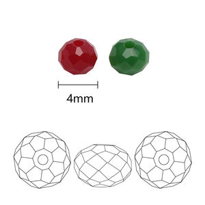 Perles de verre facettées rondes de 4 mm pour la fabrication de bijoux, collier en cristal DIY, bracelet, breloques pour femmes, accessoires artisanaux, 5 brins/lot - Product Image 2