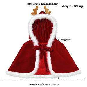 Capa con Capucha de Terciopelo Rojo <span class=keywords><strong>para</strong></span> Mujer, Disfraz de Santa Claus <span class=keywords><strong>para</strong></span> TV, Disfraz de Navidad, Material de Poliéster <span class=keywords><strong>para</strong></span> Fiesta de <span class=keywords><strong>Carnaval</strong></span> - Product Image 2