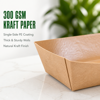 Barquettes de service pour salades, en papier kraft enduit de PE, barquettes aspect frais pour poulet Caesar, légumes et repas légers, 3 tailles # 2 # 3 # 5