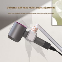 Soporte Giratorio Omnidireccional de Aleación de Aluminio para Secador de Pelo, Soporte Perezoso, Estante de Almacenamiento para Baño, Organizador de Pared Manos Libres