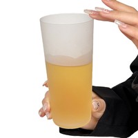 Tasse en verre texturé givré ultra-mince, style luxueux, haute valeur esthétique, isolation standard pour l'hydratation quotidienne