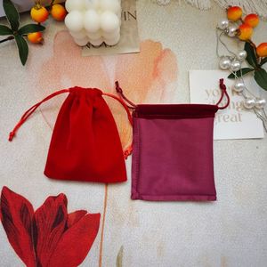 Flexography Velvet Drawstring Pouch Custom Emboss Logo Velvet Gift Bag Jewelry Brooch Storage Bag Jewelry Bag With <b>Ribbon</b> - Product Image 6