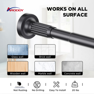 ARODDY Barra de tensión para cortinas de 28 mm, carga máxima, para ducha y ventana, de fábrica con 22 años de experiencia - Product Image 2