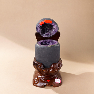 Venta al por mayor Uruguay cristal natural amatista geoda tesoro cuenco dinosaurio huevo ornamento - Product Image 5