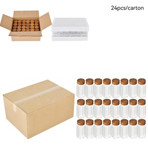 Kitchen Condiment <strong>Storage</strong> Container Sets Airtight Seasoning <strong>Jars</strong> Clear Glass Wooden Lids Spice <strong>Bottles</strong> With Label - Product Image 6