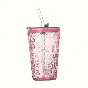 Vaso de Vidrio con Relieve Tridimensional Horizontal de Alta Apariencia, Vaso Doble para Bebidas, Botella de Agua Moderna y Bonita, Vaso para Jugo - Product Image 1
