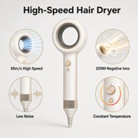 Sèche-cheveux électrique sans fil Dy Air 1600W, contrôle intelligent de la température, professionnel, ions négatifs, haute vitesse