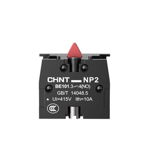 NP2-BA31/42/51 Interruptor de Botón Pulsador con Bloqueo y Reajuste Automático, Cabeza Plana de Metal, 22mm, 24V/220V, 10A Máx. 250V Rojo Amarillo Verde - Product Image 5