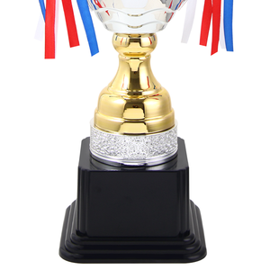 47cm - 76cm Trofeo de plata dorada Premios Copa Base negra en blanco Tapa de corona Trofeos Orejas grandes Premios de trofeos de metal personalizados - Product Image 6