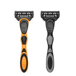 Rasoir manuel à cinq lames, lames en acier inoxydable, manche en plastique réutilisable pour hommes - Product Image 1