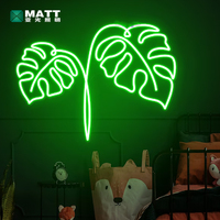 Letreros de Neón con Hojas de Monstera, Letrero de Neón Personalizado con Forma de Hoja de Tortuga Verde, Luces LED, Decoración de Pared para Dormitorio