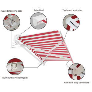 Chine Vente en gros Auvent extérieur manuel rétractable manuellement Pare-soleil Café Magasin Manivelle Auvent pliant - Product Image 4