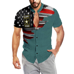 Nuova Camicia Estiva da <span class=keywords><strong>Uomo</strong></span> con Colletto alla Coreana, Stile Hawaiano alla Moda, Polo Casual <span class=keywords><strong>Taglie</strong></span> <span class=keywords><strong>Forti</strong></span> - Product Image 3