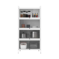 Lemari Dapur Modern Pintu PC Desain Baru Penyimpanan Dapur Logam