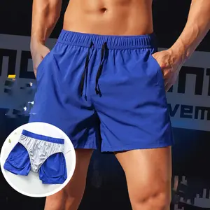 Nuovo Design 2 in 1 pantaloncini da allenamento ad asciugatura rapida pantaloncini sportivi da allenamento per pallacanestro da uomo pantaloncini da crossfit da uomo traspiranti e confortevoli