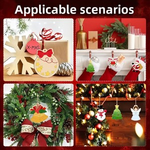 Decorazioni Natalizie Artigianali: Campanelle, Angeli, Omino <span class=keywords><strong>di</strong></span> Pan <span class=keywords><strong>di</strong></span> Zenzero, Fiocchi <span class=keywords><strong>di</strong></span> <span class=keywords><strong>Neve</strong></span> e Pupazzi <span class=keywords><strong>di</strong></span> <span class=keywords><strong>Neve</strong></span> in Legno Fai-da-Te - Product Image 3