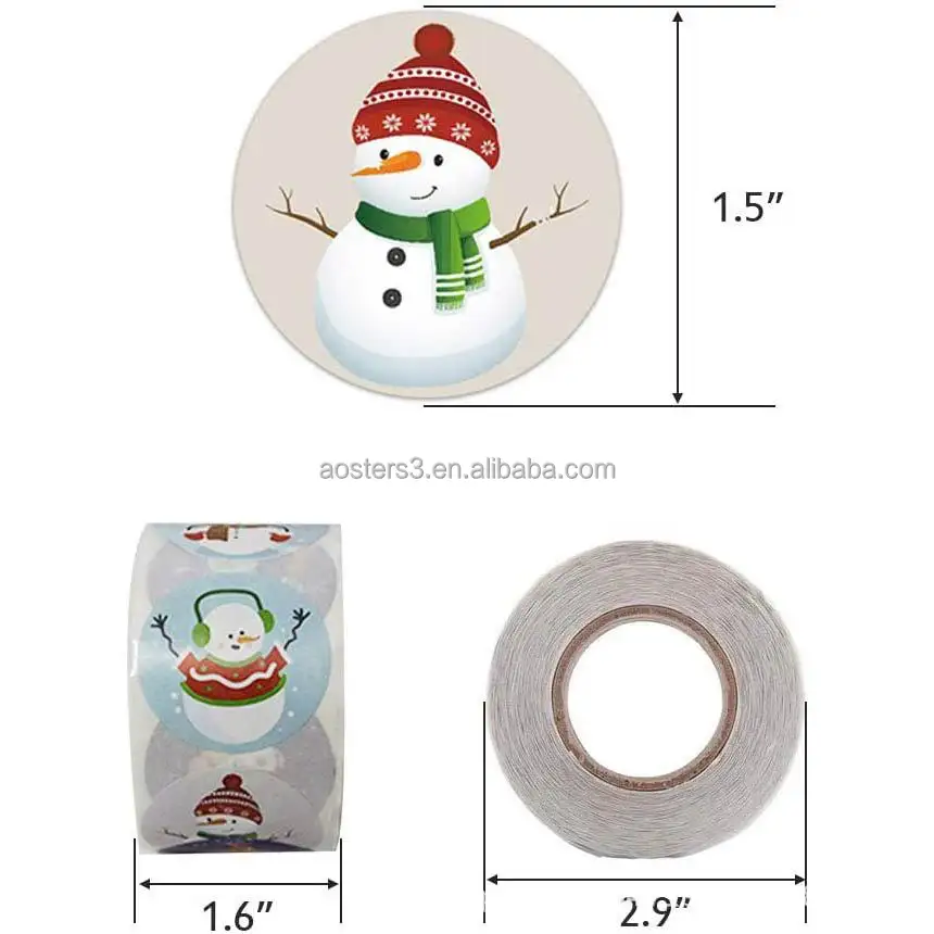 Kerststickers Verpakking Zelfklevende Stickeretiketten Bedankt Voor Uw Bestelling Stickers