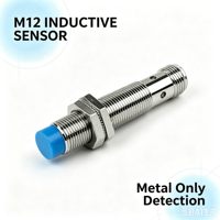 Capteur de proximité inductif encastré IP67 M12, 3 fils, DC NPN NO, détecteur d'objets métalliques avec connecteur aviation
