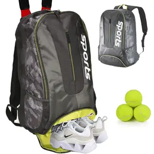 Produzione borsa sportiva da palestra impermeabile 2 racchette che trasportano zaino per borsa da Tennis con racchetta sportiva di grande capacità con scomparto per scarpe