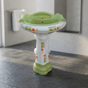 Big Size Square Ceramic Bathroom Sink One Piece Art Pedestal Wash Basin With <b>Smart</b> <b>Mirror</b> And Cabinet pedestal wash basin - Product Image 6