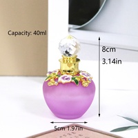 Botol parfum bunga logam 40ml botol isi ulang minyak esensial kaca kosong hadiah Dekorasi Rumah #40211