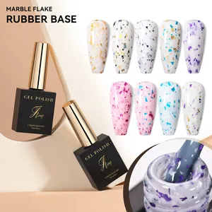 JTING private label 15ml bottle marble flake rubber base gel polish nail art gel 9colors collection OEM foil flakes gel polish