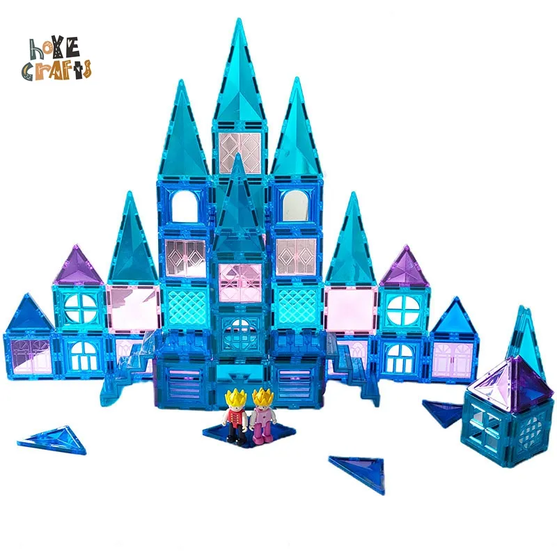 Hoye crafts 3d magnetic building blocks rainbow magnetic tiles hottest kids magnetic building blocks