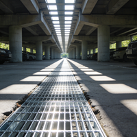 Grille de tranchée en acier galvanisé robuste pour le stationnement routier, les parcs de stationnement et le drainage des eaux pluviales industrielles