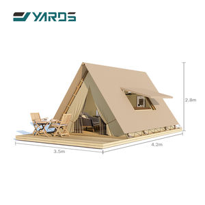 कारखाने के आउटडोर सस्ते वाटरप्रूफ लक्जरी छोटे कैनवास सफारी टेंट विला होटल में ग्लैम्पिंग लकड़ी के त्रिकोण छोटे प्रीफैब हाउस - Product Image 2