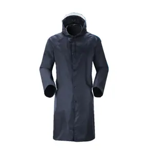黑色时尚成人女士男士防水长雨衣连帽户外徒步旅行钓鱼攀爬加厚雨衣