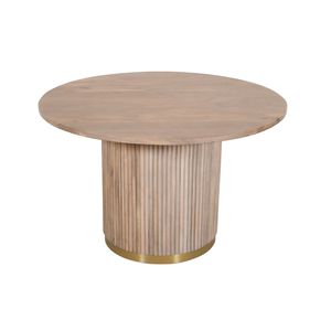 Modern Natural Round Dining <b>Table</b> Made from <b>Solid</b> Mango <b>Wood</b> Premium Finish Dining Furniture for Kitchen Dining Room - Product Image 3