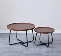 Ensemble de table basse convertible à cadre en métal de style traditionnel pour le stockage de meubles de salon