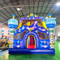 Toboggan aquatique gonflable avec piscine à jets d'eau, combo château gonflable géant, aire de jeux aquatique extérieure pour enfants, PVC CE