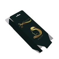 Boîte en papier recyclable élégante avec fenêtre et gaufrage, logo estampé à chaud or, directement de l'usine chinoise, pour perruques