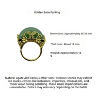 Bague en pierre naturelle pour femme, couleur or vintage, avec perle ronde en cristal et pierre précieuse, ajustable, bijoux de mode, vente en gros