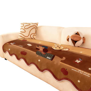 Soft Velvet <b>Sofa</b> <b>Cushion</b> Pad Cartoon Print Brushed Sueded Anti Slip Thickened Winter Warmth Comfortable <b>Seat</b> <b>Cover</b> - Product Image 2