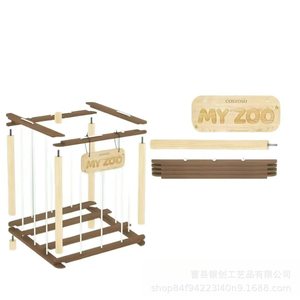 Wooden Plush Toy <b>Storage</b> <b>Basket</b> 17x17x20.2 Inch <b>Large</b> Capacity For Kids Room Organize Stuffed Animals - Product Image 5