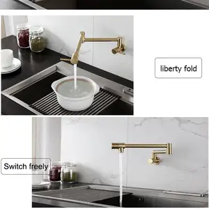 AMAXO popolare rubinetto da cucina pieghevole a due impostazioni rubinetti girevoli a parete rubinetto per lavello per cucina