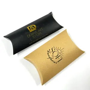 Customized Logo High Quality Unique Shape Eco-friendly Bundles Wig Packaging Box Embossed Paper Pillow Box