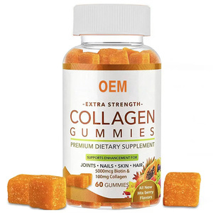 OEM/ODM Banda 3D Suave Sin azúcar Vegano Halal Biotina Vitamina Piel Cabello Omega 3 Multivitamina Proteína Colágeno Gomitas - Product Image 2