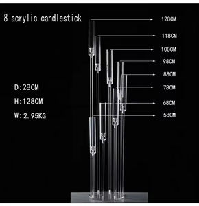 Candelabro Acrílico Moderno de 3, 5, 8 y 10 Brazos, Centro de Mesa para Bodas, Decoración para Mesa de Boda - Product Image 4