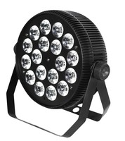 Projecteur LED Par Slim Plat DMX512 18x18W RGBWAUV 6-en-1 en Aluminium pour Éclairage de Scène, Effets DJ, Disco, Fêtes et Mariages