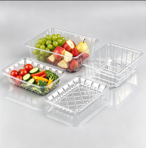 2200ml PET Food Tray Disposable Clear Plastic Fruit <b>Vegetable</b> Packaging Tray for Supermarket <b>Fresh</b> Produce - Product Image 1