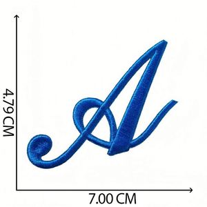 Nouvelle broderie thermocollante style script, lettres blanches, noires et bleues, patch pour la décoration de sacs, vêtements et chapeaux - Product Image 5