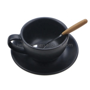 IWINSTONE taza de café y platillo pequeño Cappuccino y Espresso doble de cerámica tazas de café para café y Barist - Product Image 2
