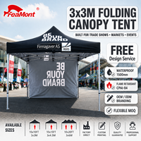 Carpa Plegable FEAMONT 3x3, Impermeable, Tipo Gazebo, para Ferias Comerciales, Eventos, Puestos de Mercado, Uso Comercial, Fabricante OEM